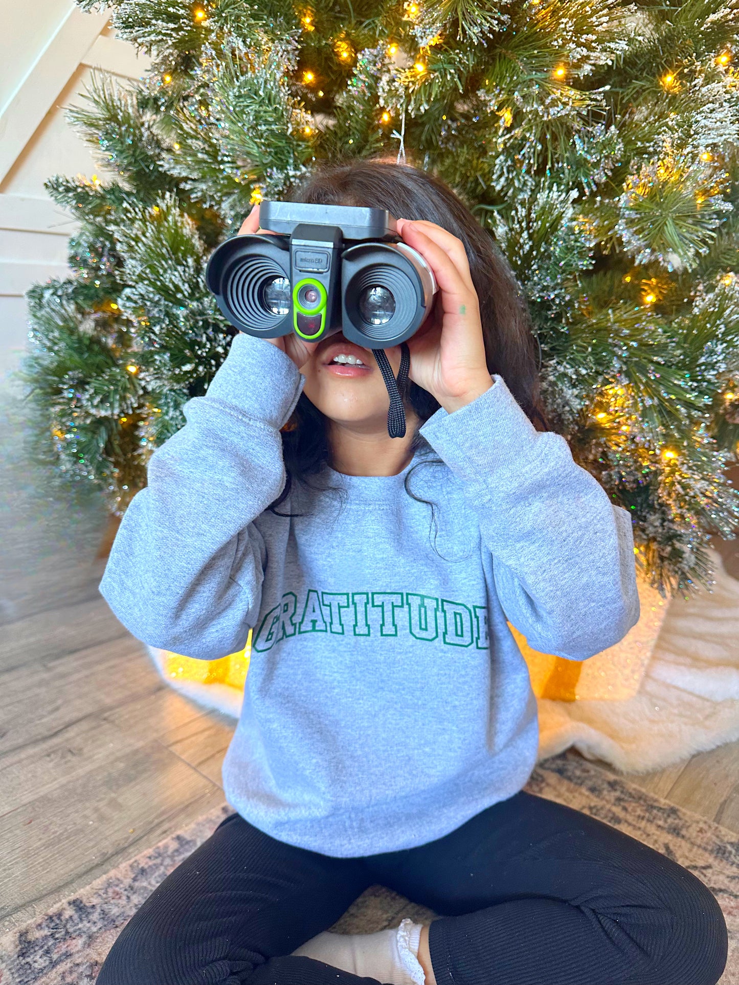UNISEX Kids Gratitude Crewneck Sweater - Heather Grey