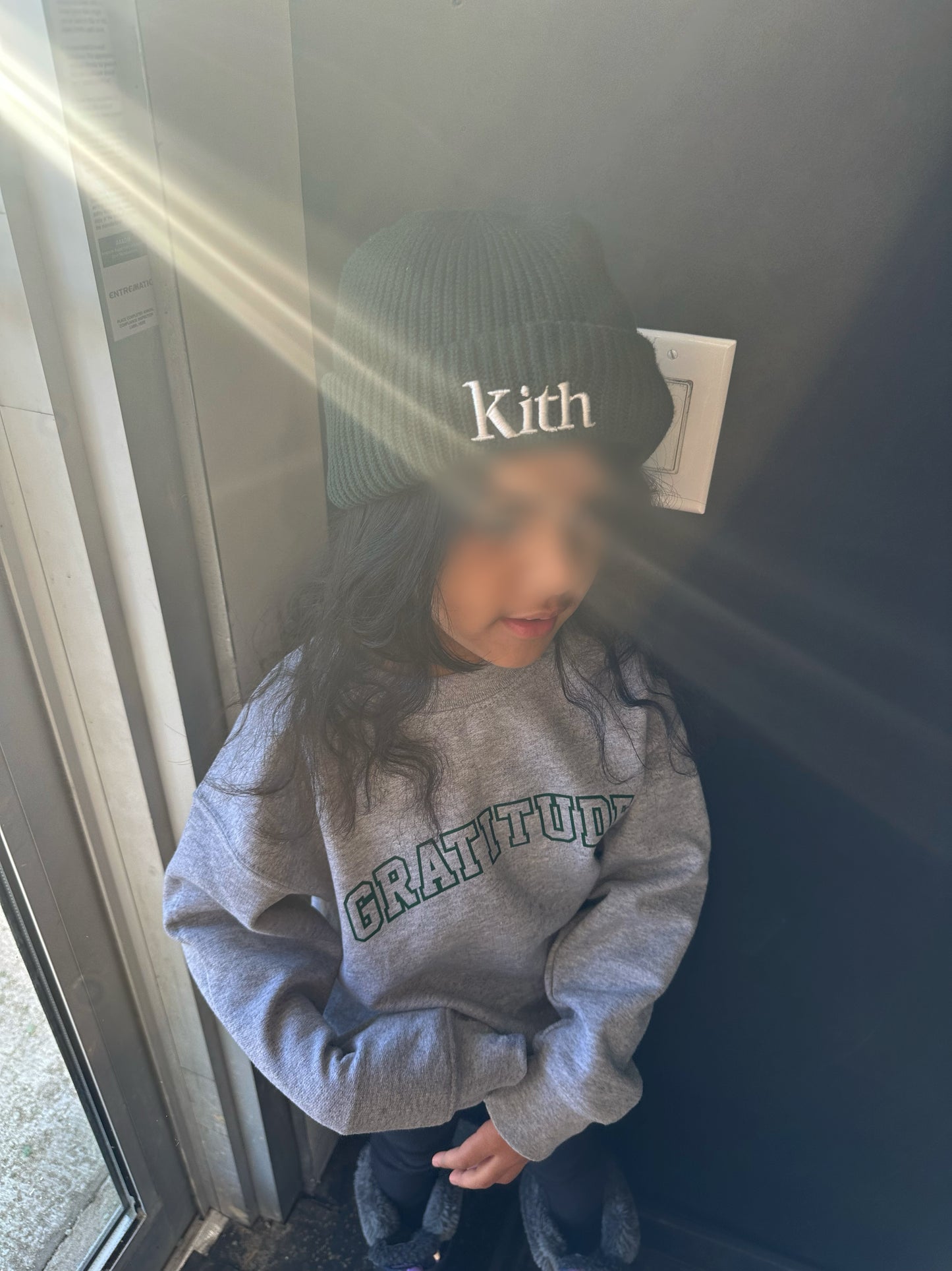 UNISEX Kids Gratitude Crewneck Sweater - Heather Grey