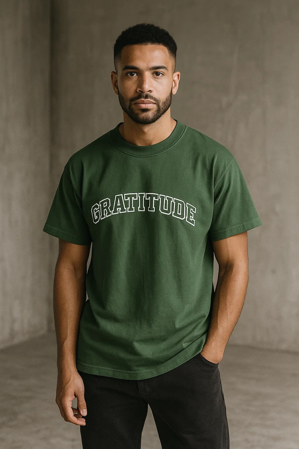 UNISEX GREEN WITH GRATITUDE TEE